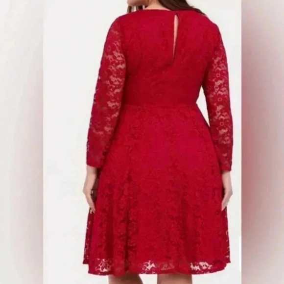 TORRID size 4 red lace mini skater dress - Picture 6 of 6